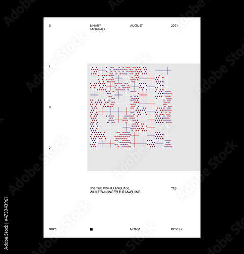 Swiss Poster Design Template With Abstract Geometric Shapes