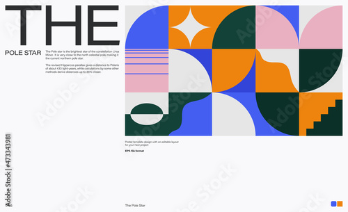 Bauhaus Poster Design Template With Abstract Geometric Shapes photo