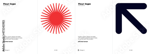 Swiss Poster Design Template With Abstract Geometric Shapes