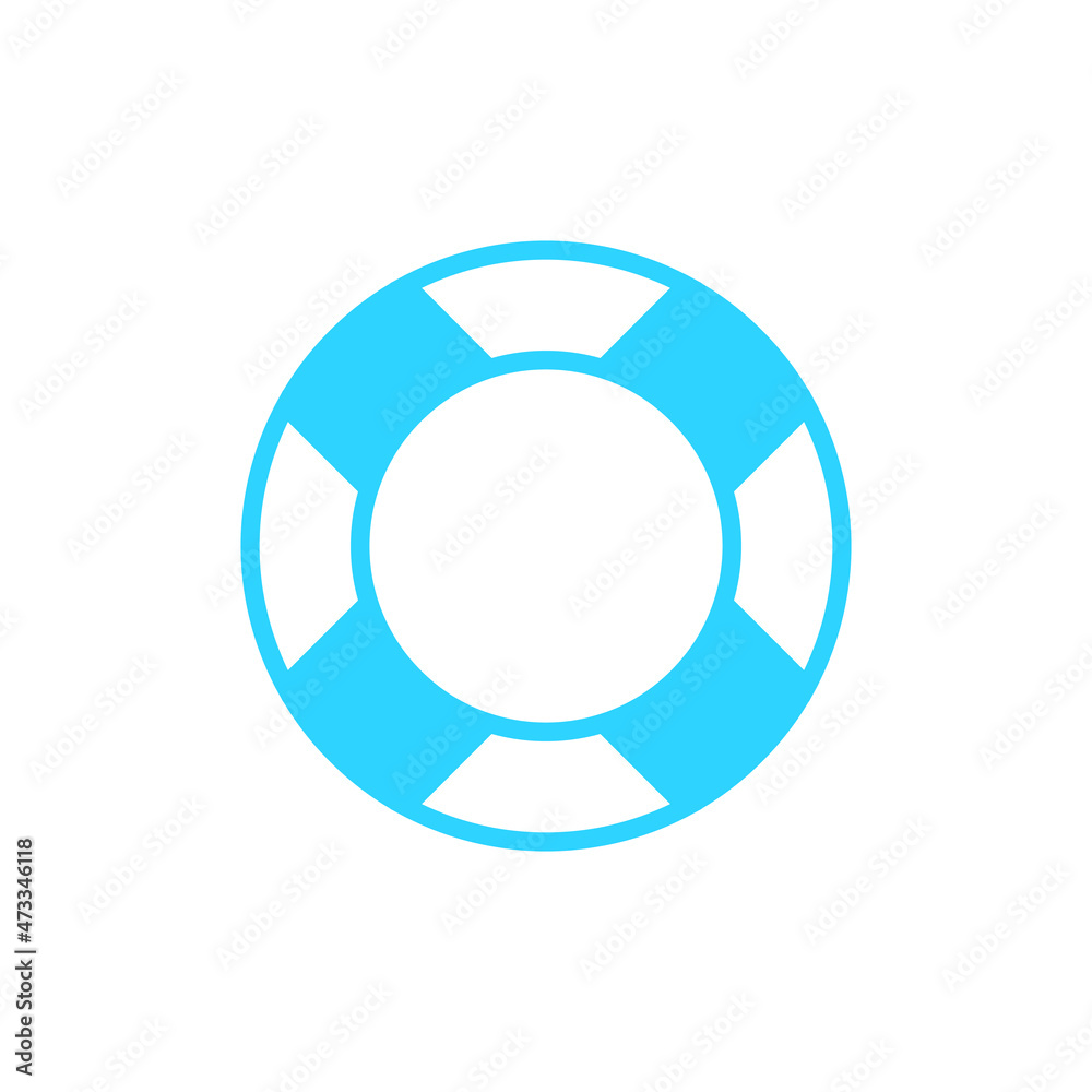 Flat Life Buoy blue icon Flat Life Buoy blue icon
