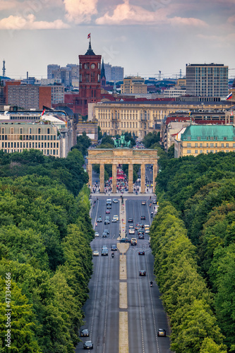 Photography Brandenburg Gate In Berlin From Above