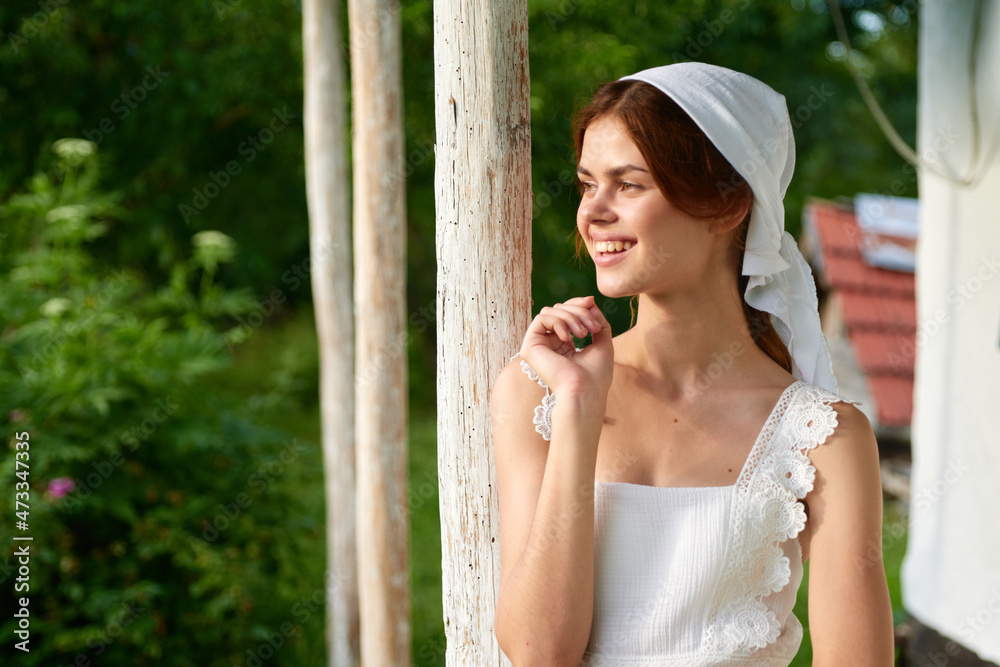 Εκτύπωση καμβά woman outdoors in garden countryside ecology nature