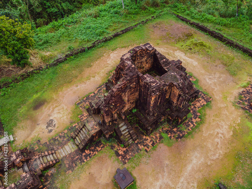 Temple ruin of the My Son complex  Vietnam. Vietnam opens to tourists again after quarantine Coronovirus COVID 19
