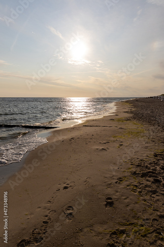 Wallpaper Mural The view of the beach of Zempin on the island of Usedom with many beach chairs Torontodigital.ca