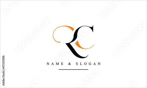 RC, CR, R, C abstract letters logo monogram