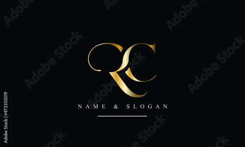 RC, CR, R, C abstract letters logo monogram