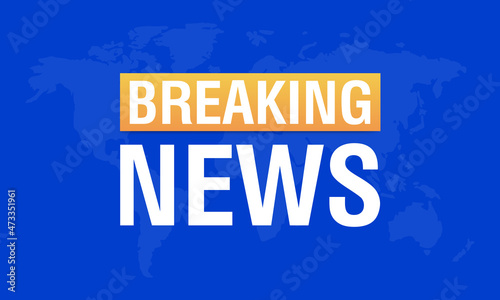 Background screen saver on breaking news. Breaking news on world map background. World global TV news banner template. Vector