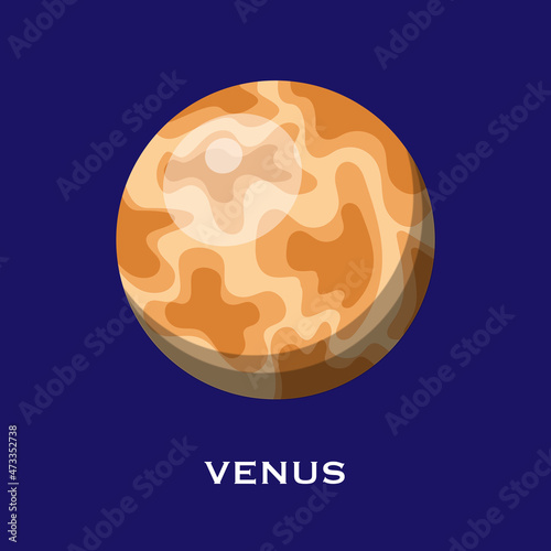 Vector planet Venus. Venus icon. Vector planet.