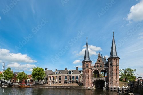 Water gate in Sneek, Friesland province, The Netherlands