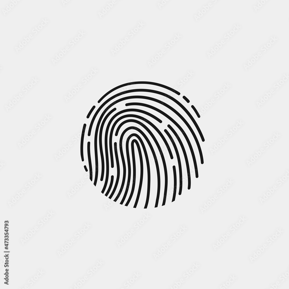 Fingerprint icon on white background. Scanning icon sign. Personal identification. Touch id. Human fingerprint. Personal id identity. Vector Fingerprint icon on white background. Scanning icon sign. Personal identification. Touch id. Human fingerprint. Personal id identity. Vector