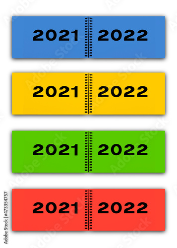 Kalender mit Jahreswechsel von 2021 bis 2022