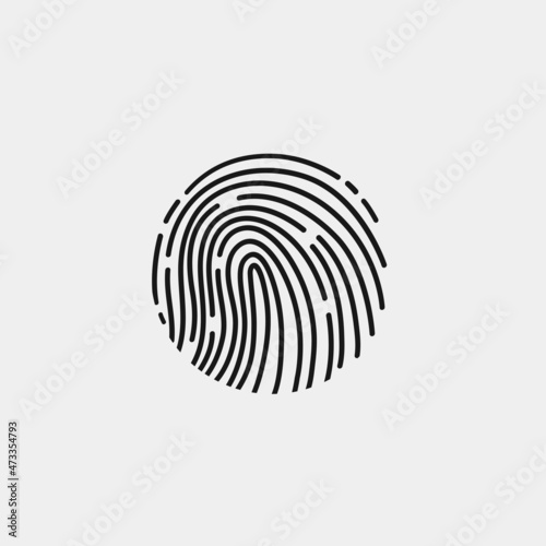 Fingerprint icon on white background. Scanning icon sign. Personal identification. Touch id. Human fingerprint. Personal id identity. Vector