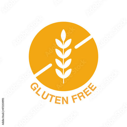 Gluten free food allergy product dietary label flat vector icon for apps and websites. Vector
