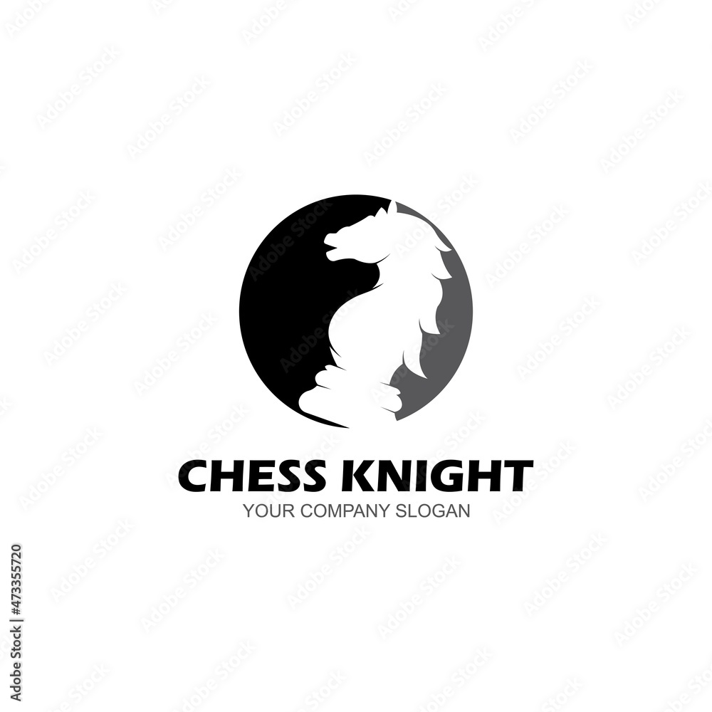 Fototapeta premium Chess pieces vector illustration. Chess Pieces: King, Knight, Rook, Pawns on a chessboard. Isolated on a white background