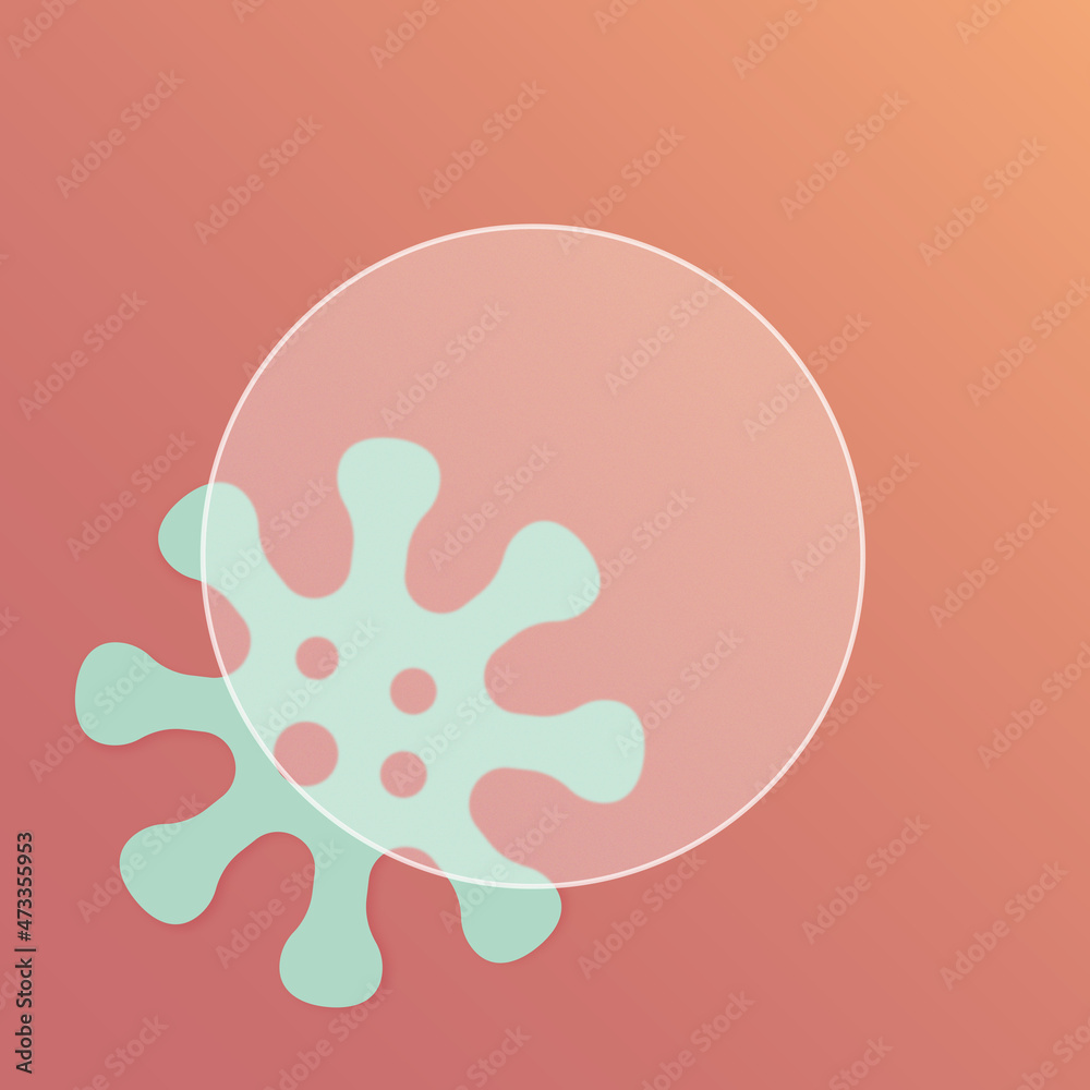 Covid virus icon in glassmorphism style Covid virus icon in glassmorphism style