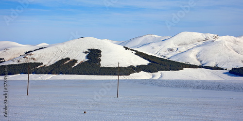 snow at the hilles and mountaines photo