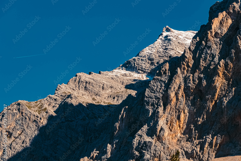 Details of the famous Wetterstein mountains at the Ehrwalder Alm near Ehrwald, Tyrol, Austria