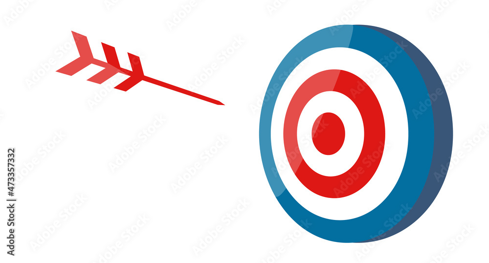 Target and bow arrow icon set. vector