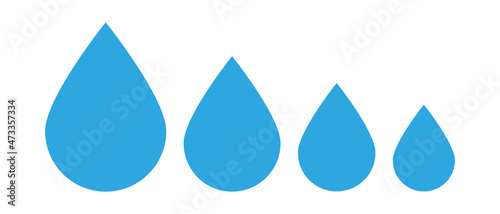 Droplet icon set with different sizes. vector.