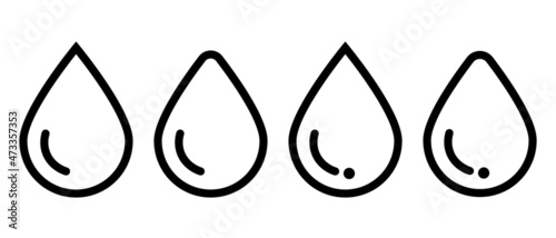 Simple water droplets icon set. vector.