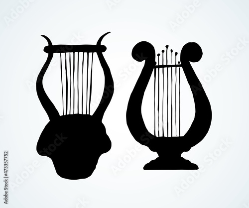 Harp. Vector drawing icon sign