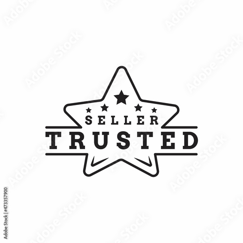Star Rating Minimalist Trusted Seller Stamp Icon Logo Design