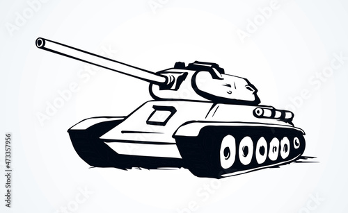 Tank. Vector drawing
