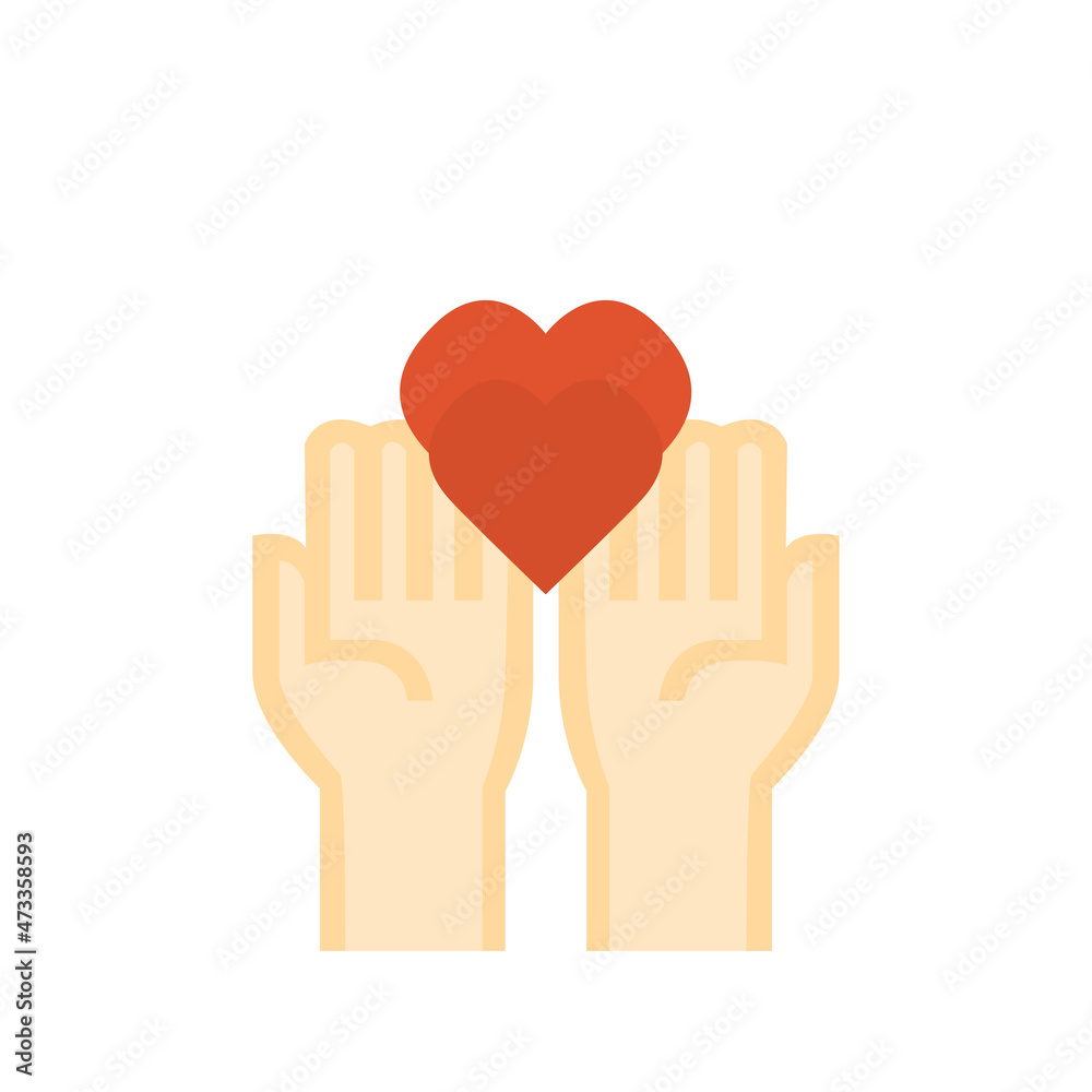 sticker hands holding heart, vector illustration sticker hands holding heart, vector illustration