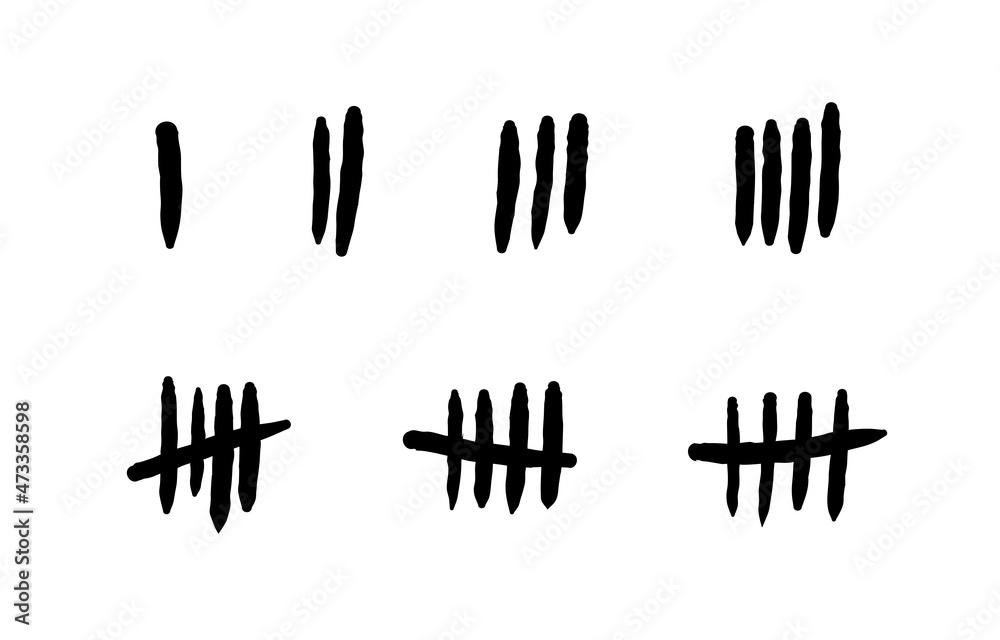 Tally marks isolated vector set Tally marks isolated vector set