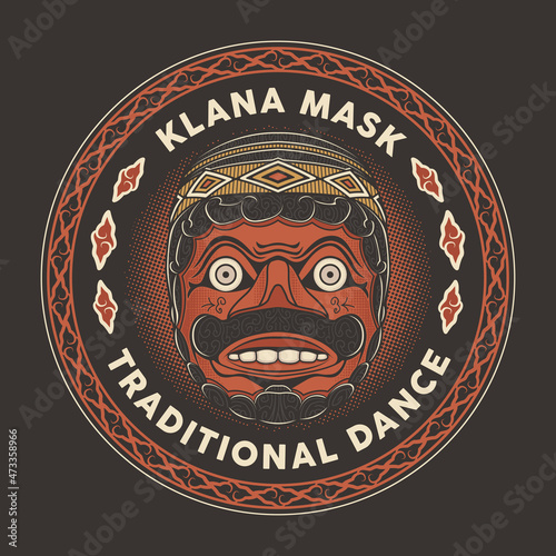 Klana Mask Javanese Cirebonese Traditional Dance Vector
