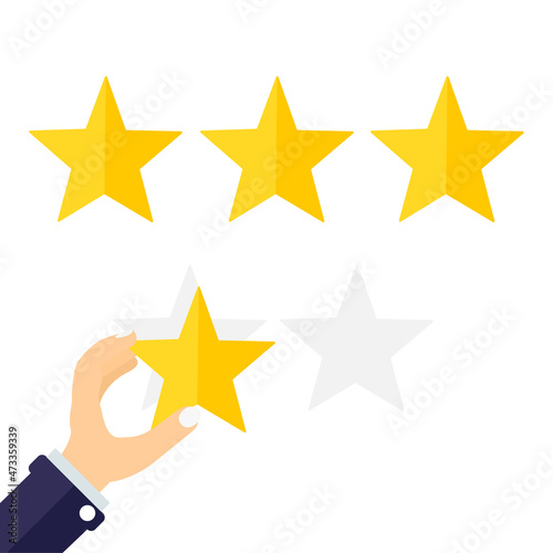 Customer feedback rating. Positive review on the Internet  rating of goods or services. Vector illustration