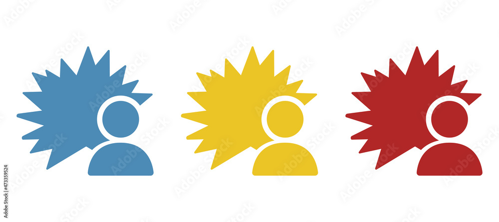 man icon with a star on a white background, vector illustration