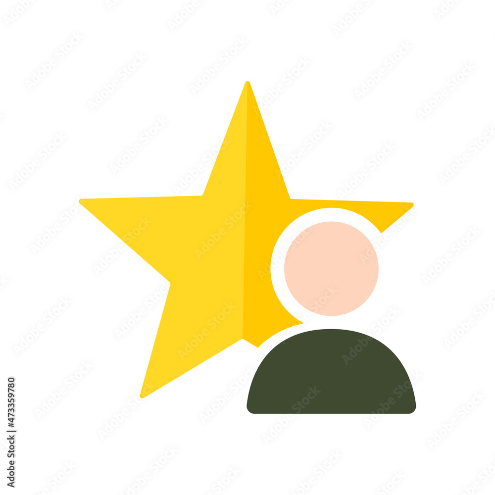 man icon with a star on a white background, vector illustration man icon with a star on a white background, vector illustration