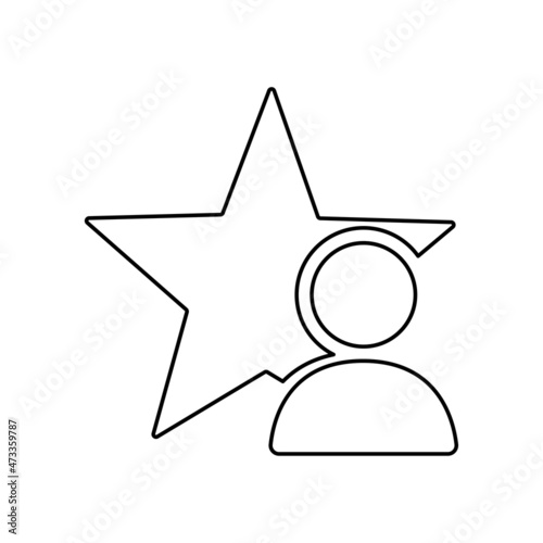 man icon with a star on a white background  vector illustration