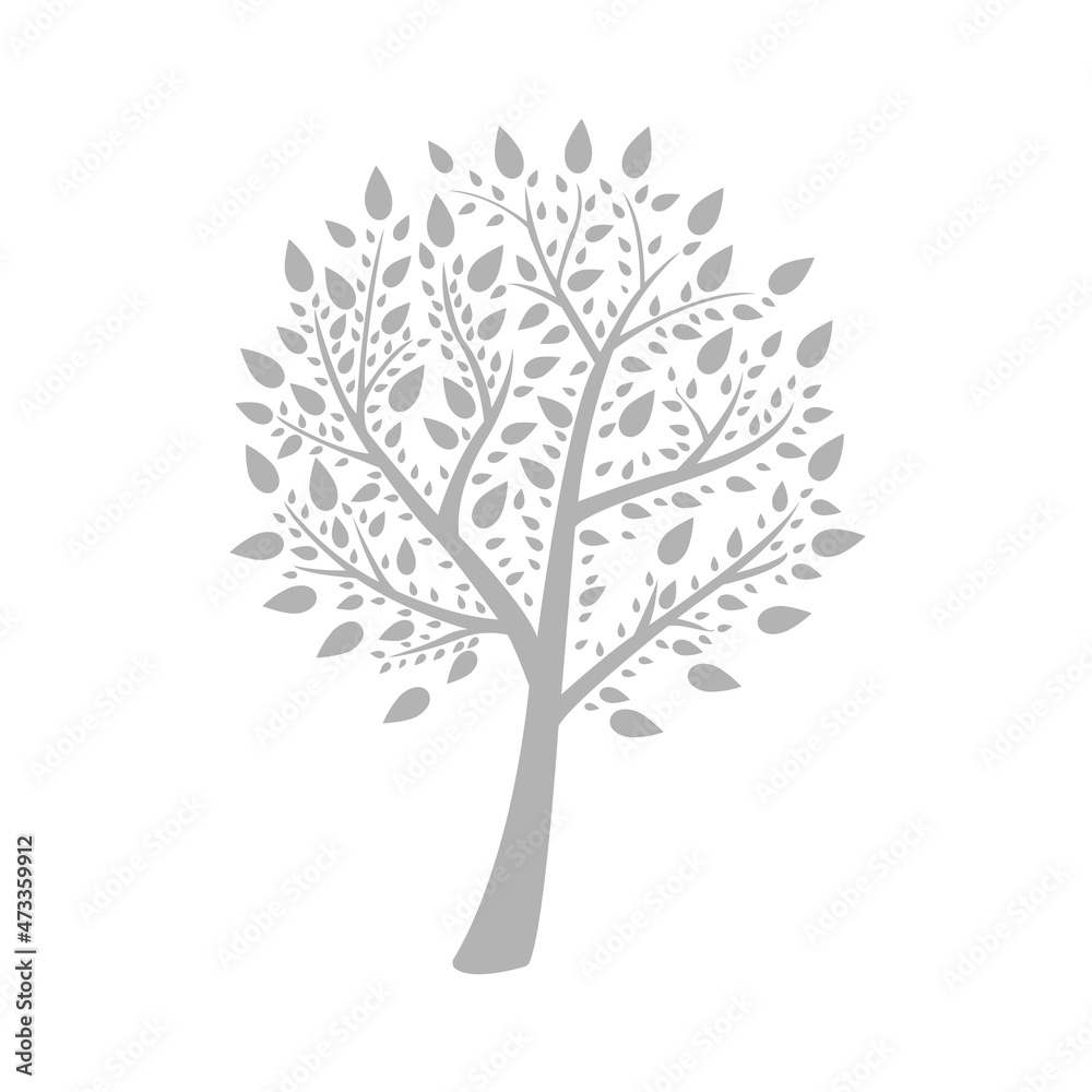 image of a tree on a white background, vector illustration