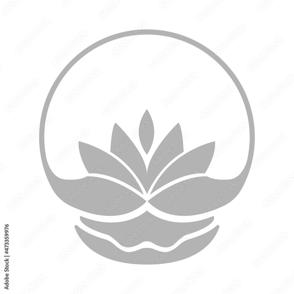 lotus icon on a white background, vector illustration