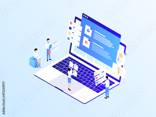 Term and Condition Isometric Illustration Light Gradient. Suitable for Mobile App, Website, Banner, Diagrams, Infographics, and Other Graphic Assets.
