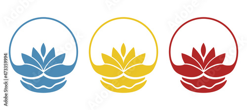 lotus icon on a white background, vector illustration