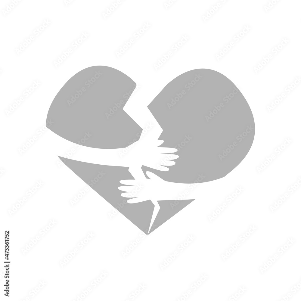 heart with hugs, vector illustration