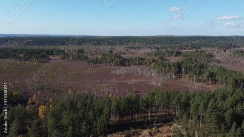 Flight over the river Siberia