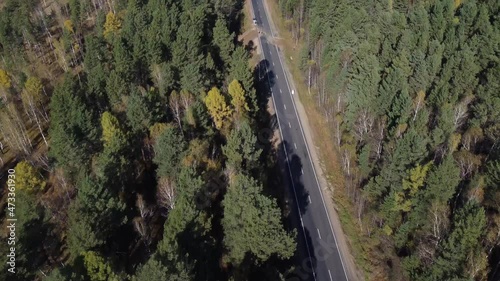 Flight over the river Siberia