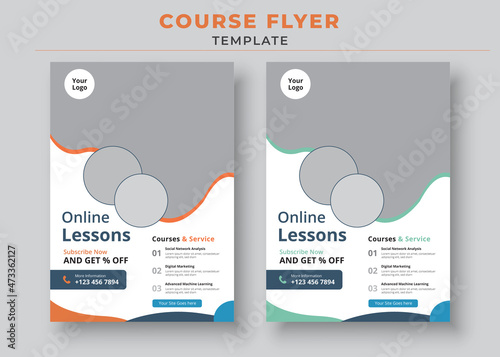 Course Flyer Template, Online Class Flyers, Education Flyer, Online Course Flyers, and poster