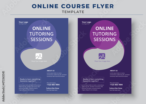 Course Flyer Template, Online Class Flyers, Education Flyer, Online Course Flyers, and poster