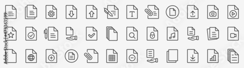 Tablou canvas Document line icon set