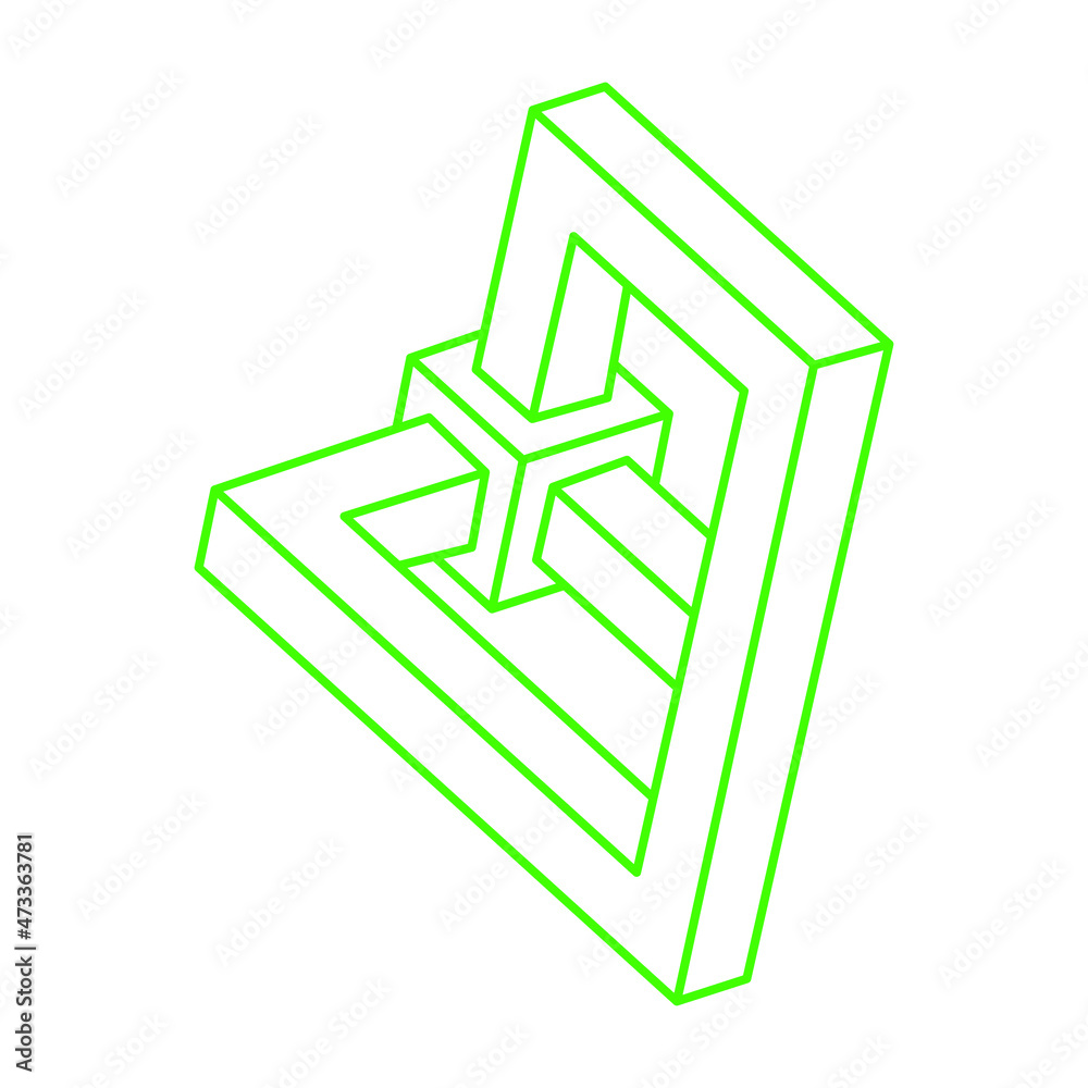 Optical illusion. Impossible shapes vector. Optical art objects. Logo. Geometric figures. Escher paradox. Optical illusion. Impossible shapes vector. Optical art objects. Logo. Geometric figures. Escher paradox.