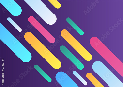 Modern minimal colorful abstract geometric rounded rectangle background