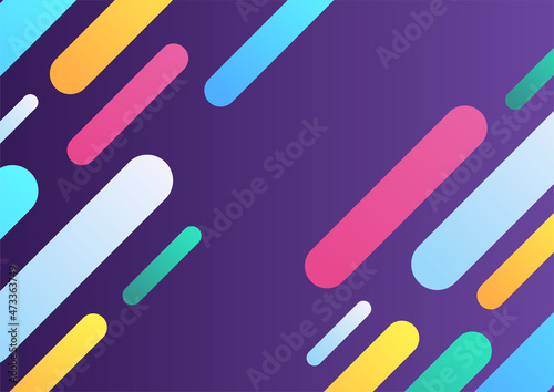 Modern minimal colorful abstract geometric rounded rectangle background
