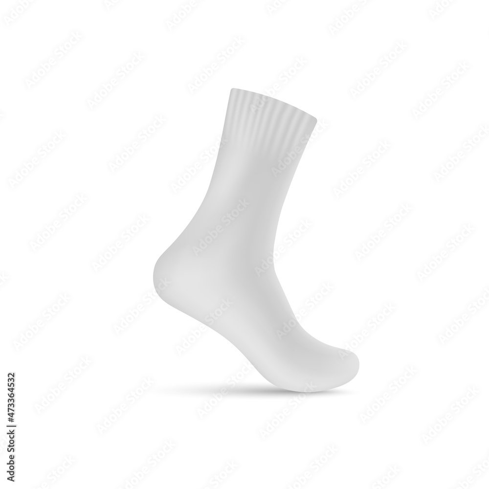 Short blank sock on mannequin leg realistic vector illustration isolated. Short blank sock on mannequin leg realistic vector illustration isolated.