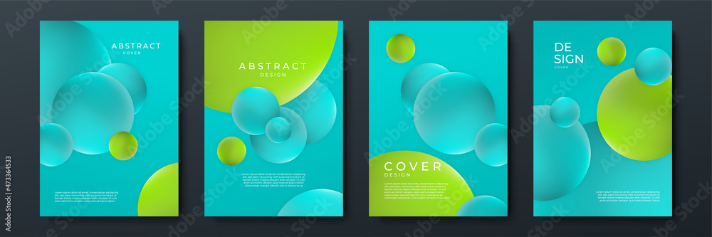 Fototapeta premium Abstract vector covers design template with circles. Geometric gradient background. Background for decoration presentation, brochure, catalog, poster, book, magazine