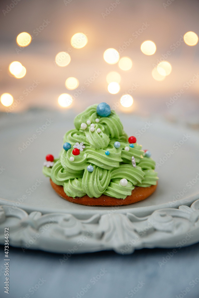 Lovely new year christmas marshmallow in the form of a christmas tree Lovely new year christmas marshmallow in the form of a christmas tree